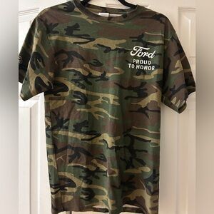 Ford Proud To Honor Camo T Shirt Men's Size S Small Camouflage Military Tee